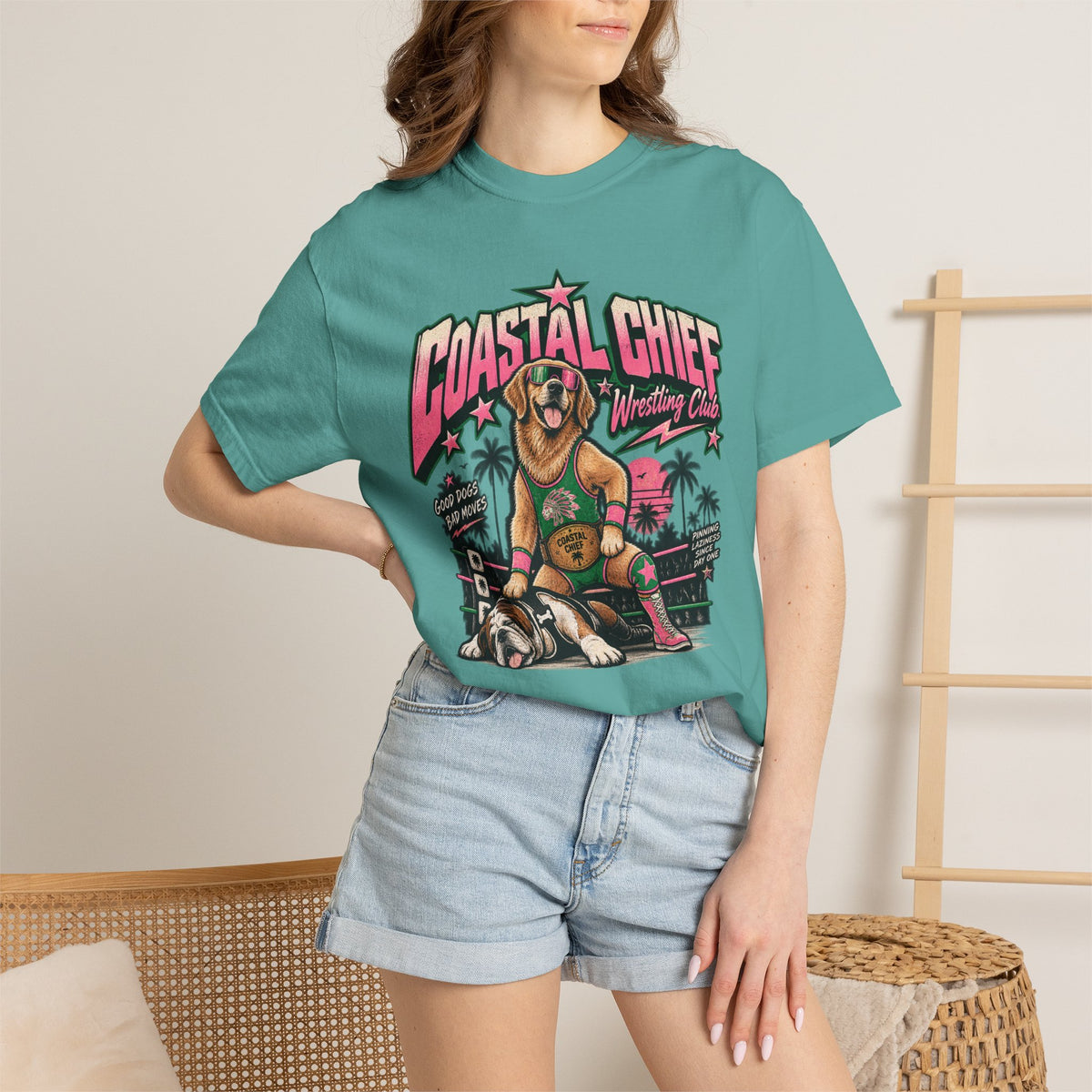 Coastal Retro Wrestling Tee