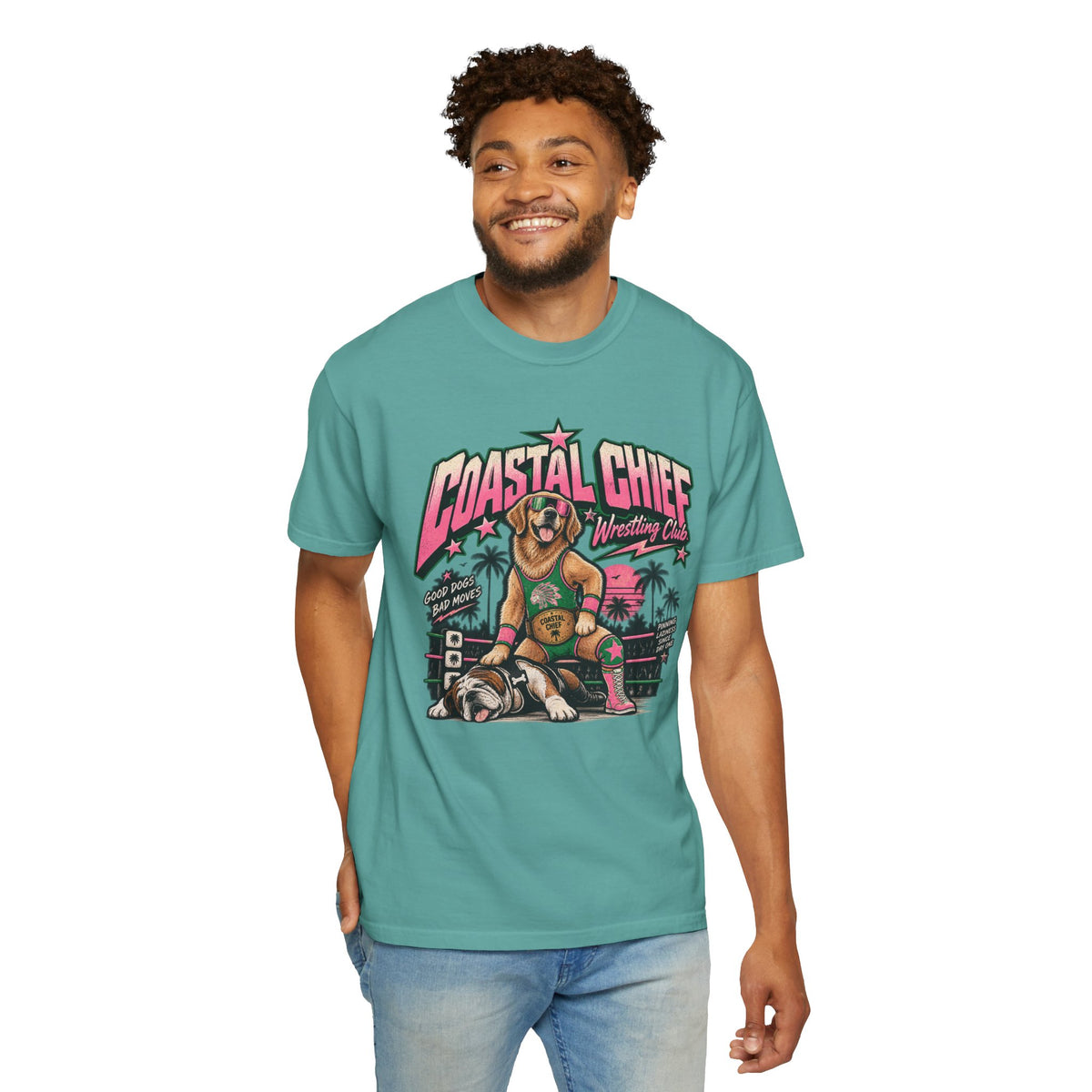 Coastal Retro Wrestling Tee